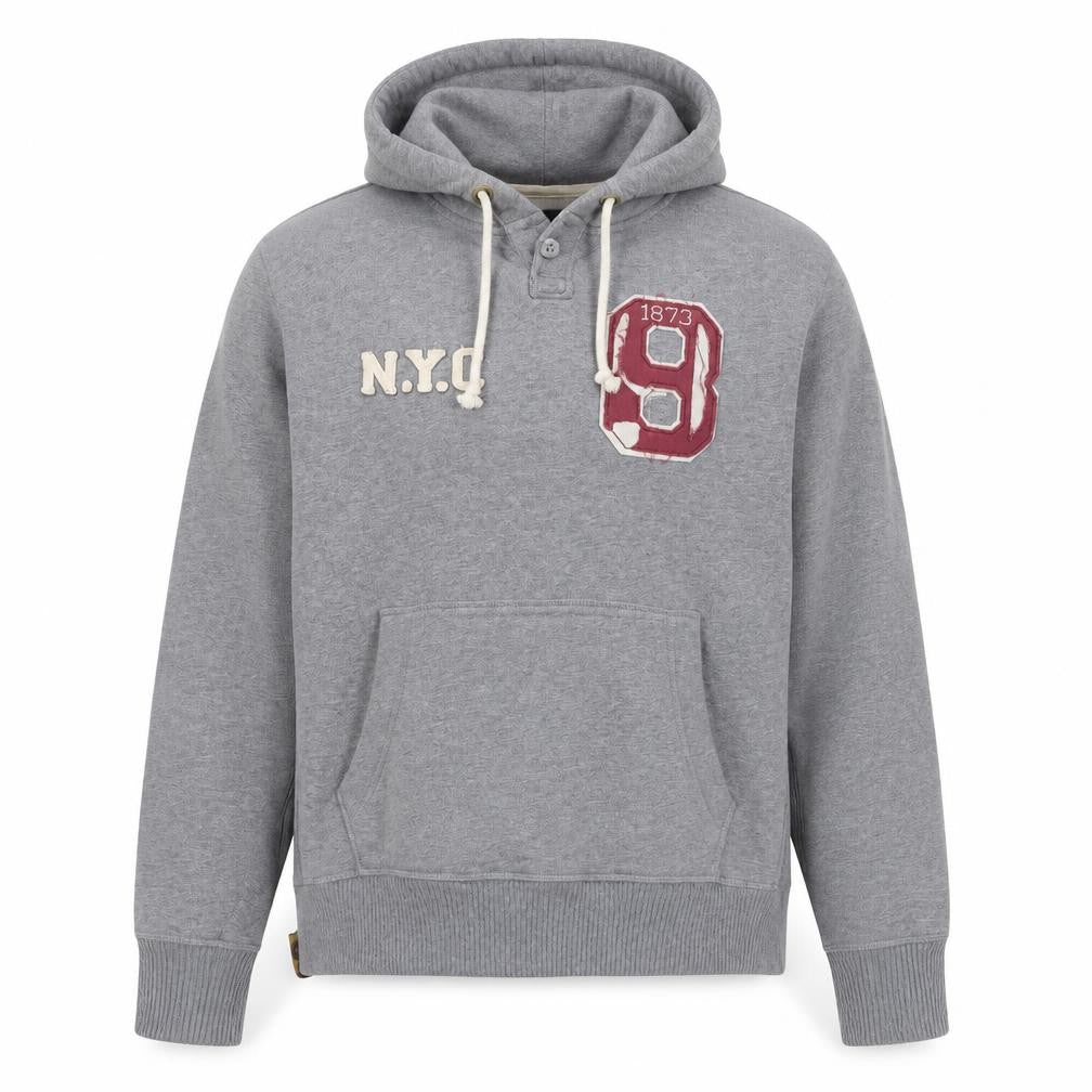 Front view of Lee Cooper Men's Grey XL Pullover Hoodie