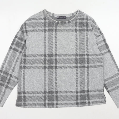 Marks and Spencer Women’s Grey Plaid Jumper Size 12