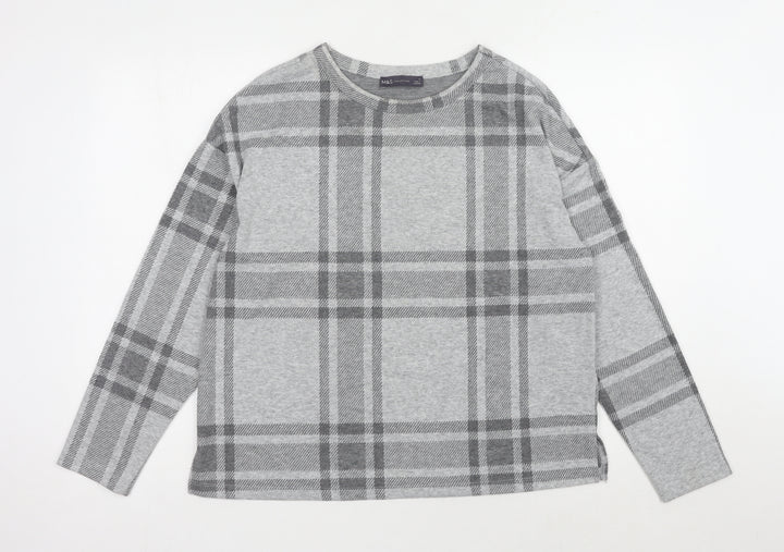 Marks and Spencer Women’s Grey Plaid Jumper Size 12
