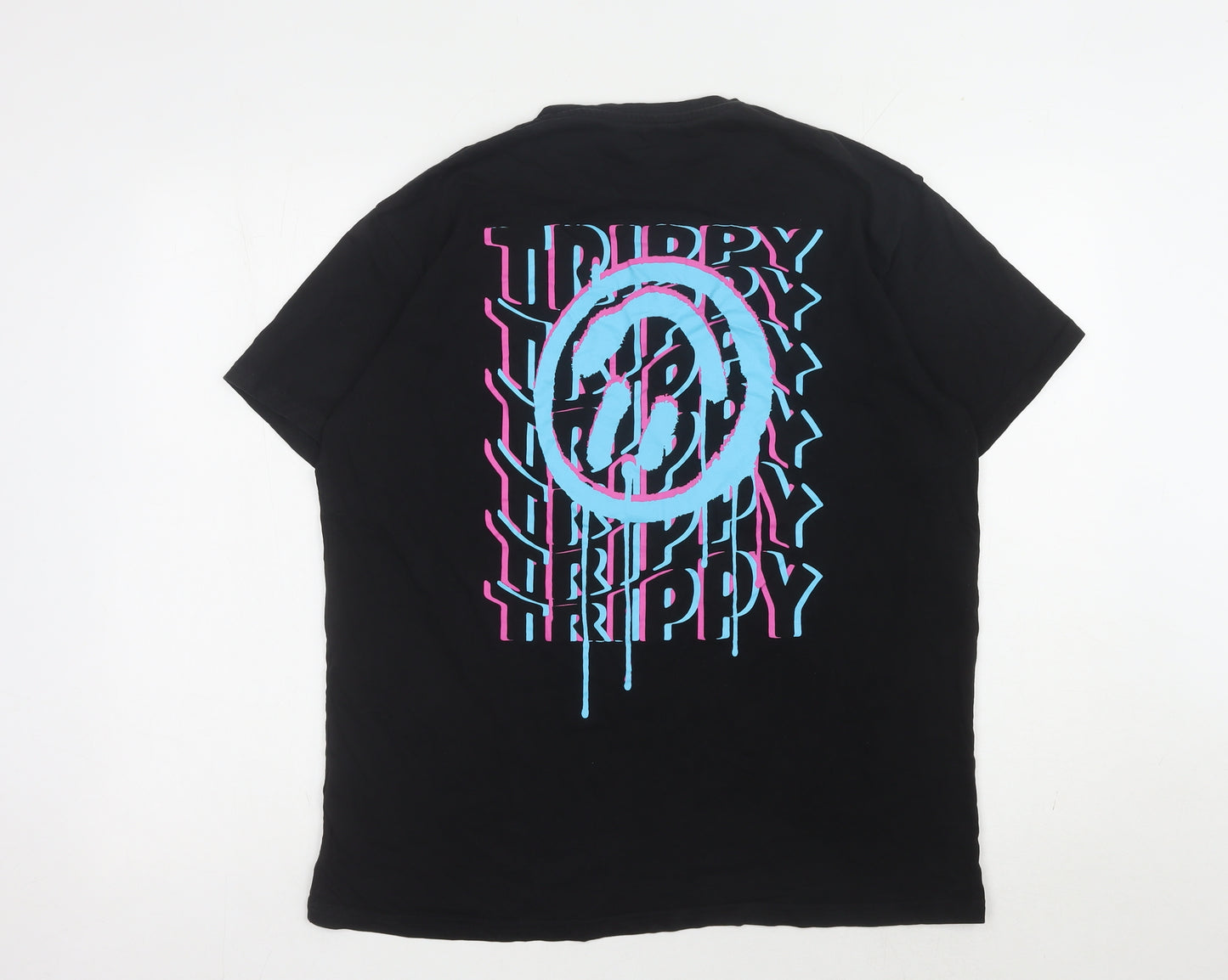 boohooMAN Men's Black Graphic Print T-Shirt Medium