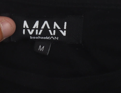 boohooMAN Men's Black Graphic Print T-Shirt Medium