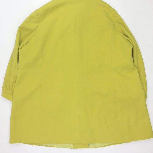 Agenda Women's Yellow Long Coat Size 4, Button Closure
