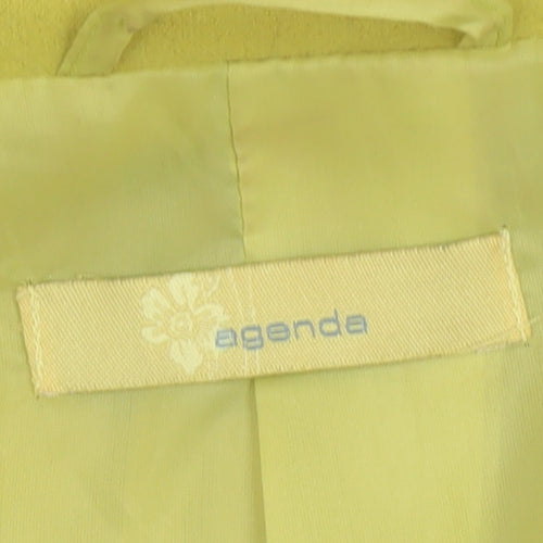 Agenda Women's Yellow Long Coat Size 4, Button Closure