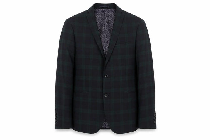 Limehaus Men's Green & Black Plaid Blazer, Size 42