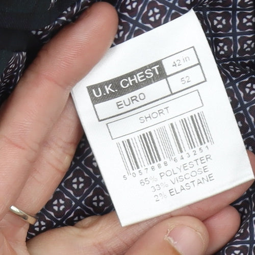 Limehaus Men's Green & Black Plaid Blazer, Size 42