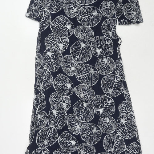 Weird Fish Women's Blue Floral Shirt Dress Size 12