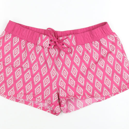 Janina Women's Pink Geometric Athletic Shorts, Size 8