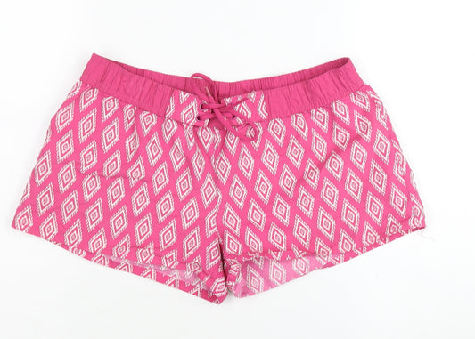 Janina Women's Pink Geometric Athletic Shorts, Size 8