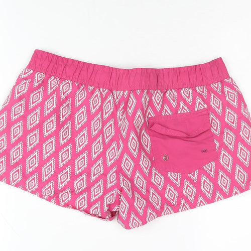 Janina Women's Pink Geometric Athletic Shorts, Size 8