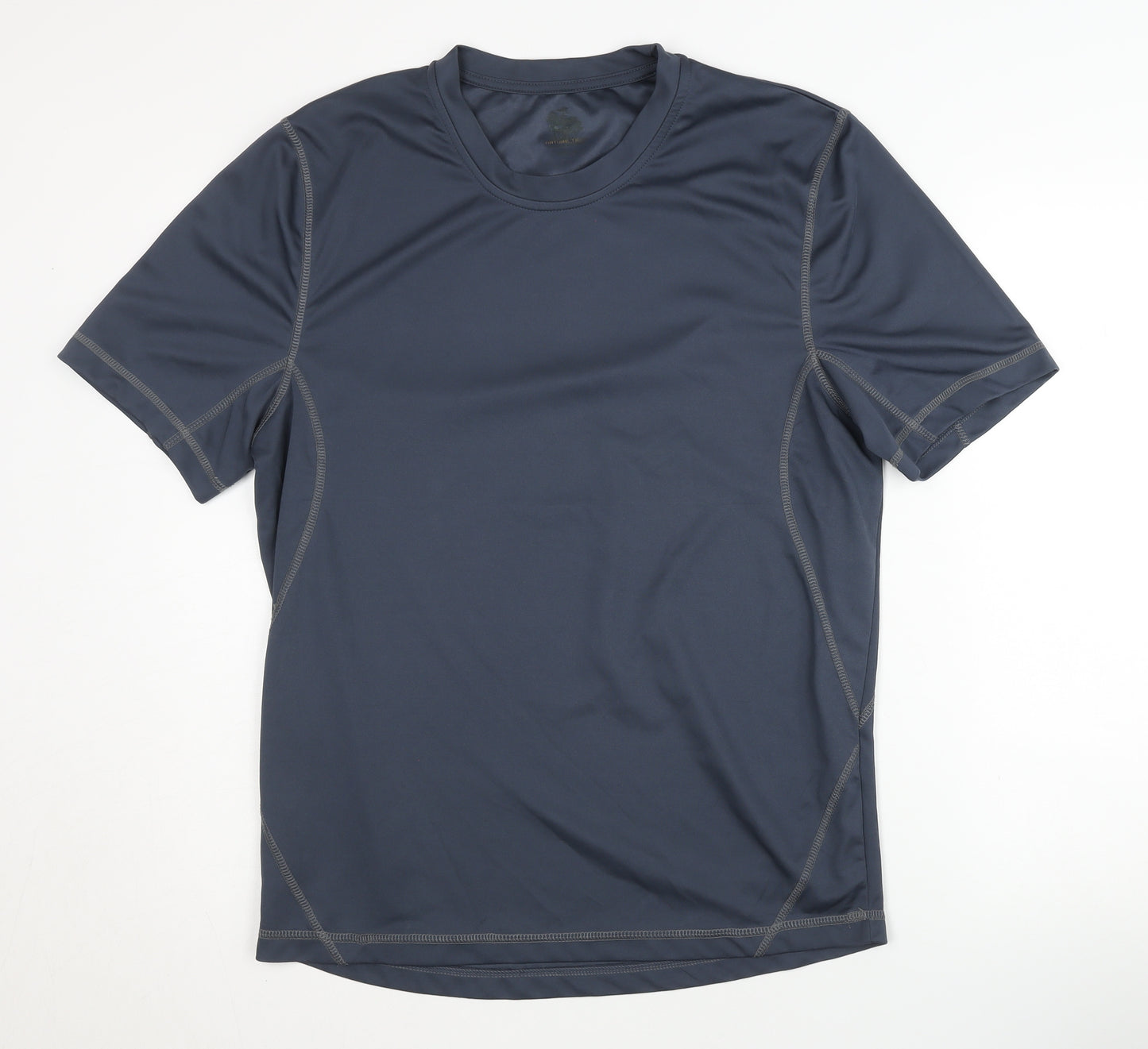 Men's Blue Crew Neck Moisture-Wicking T-Shirt