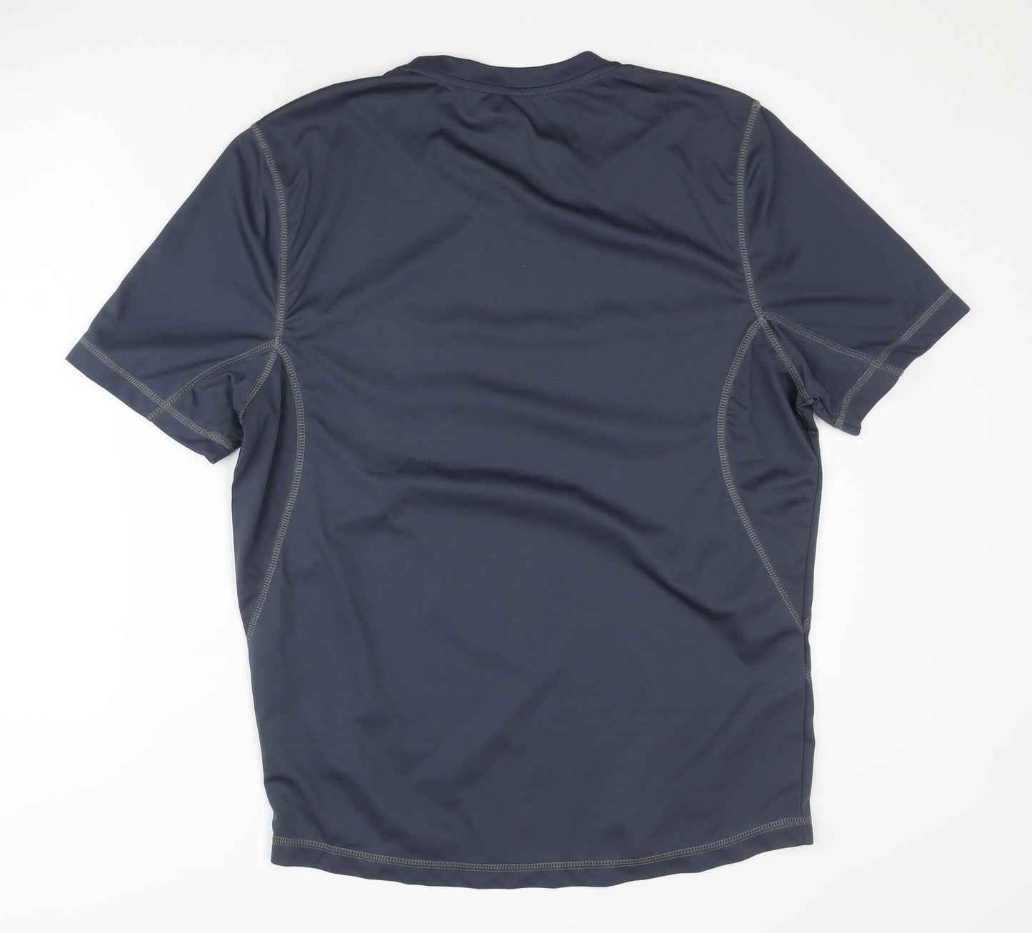 Men's Blue Crew Neck Moisture-Wicking T-Shirt