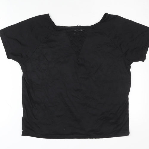 ERGEENOMIXX Black Women's Crew Neck Short Sleeve T-Shirt 10