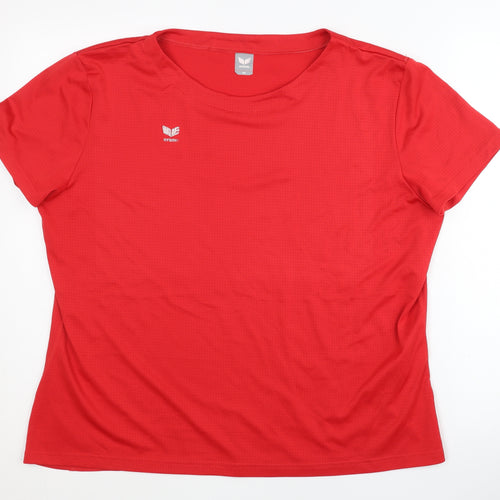 Erima Women's Red T-Shirt, Size 20, Crew Neck