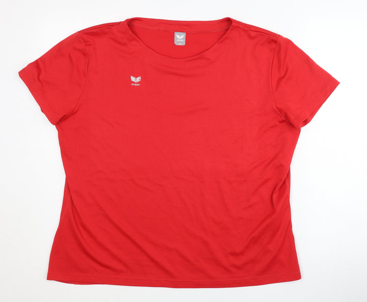 Erima Women's Red T-Shirt, Size 20, Crew Neck