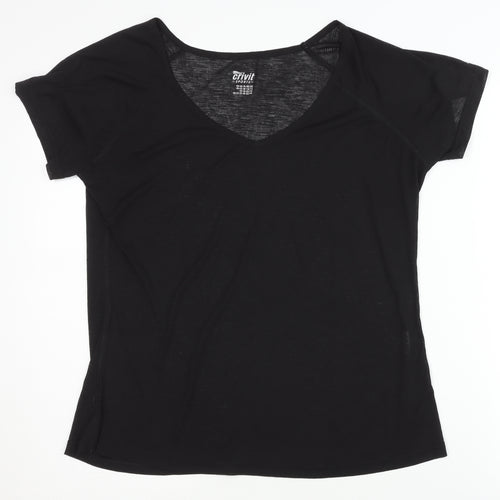 Crivit Sports Women's Black V-Neck T-Shirt M