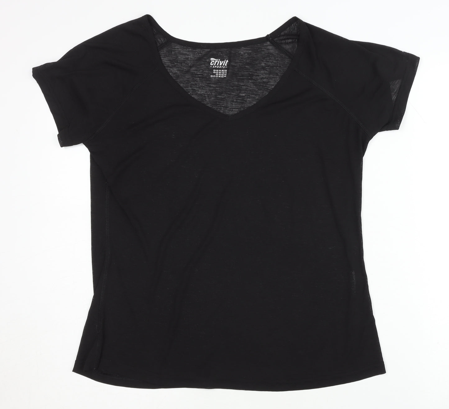 Crivit Sports Women's Black V-Neck T-Shirt M