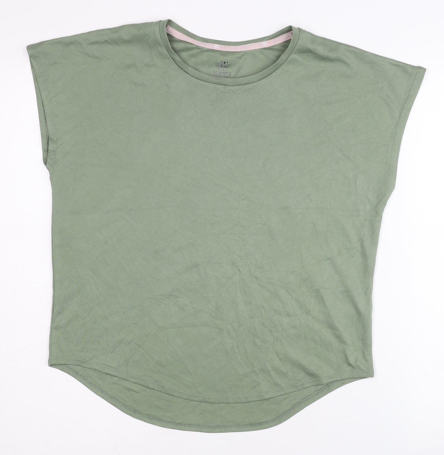 H&M Green Girls' T-Shirt Size 12 - Polyester Crew Neck