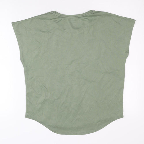H&M Green Girls' T-Shirt Size 12 - Polyester Crew Neck