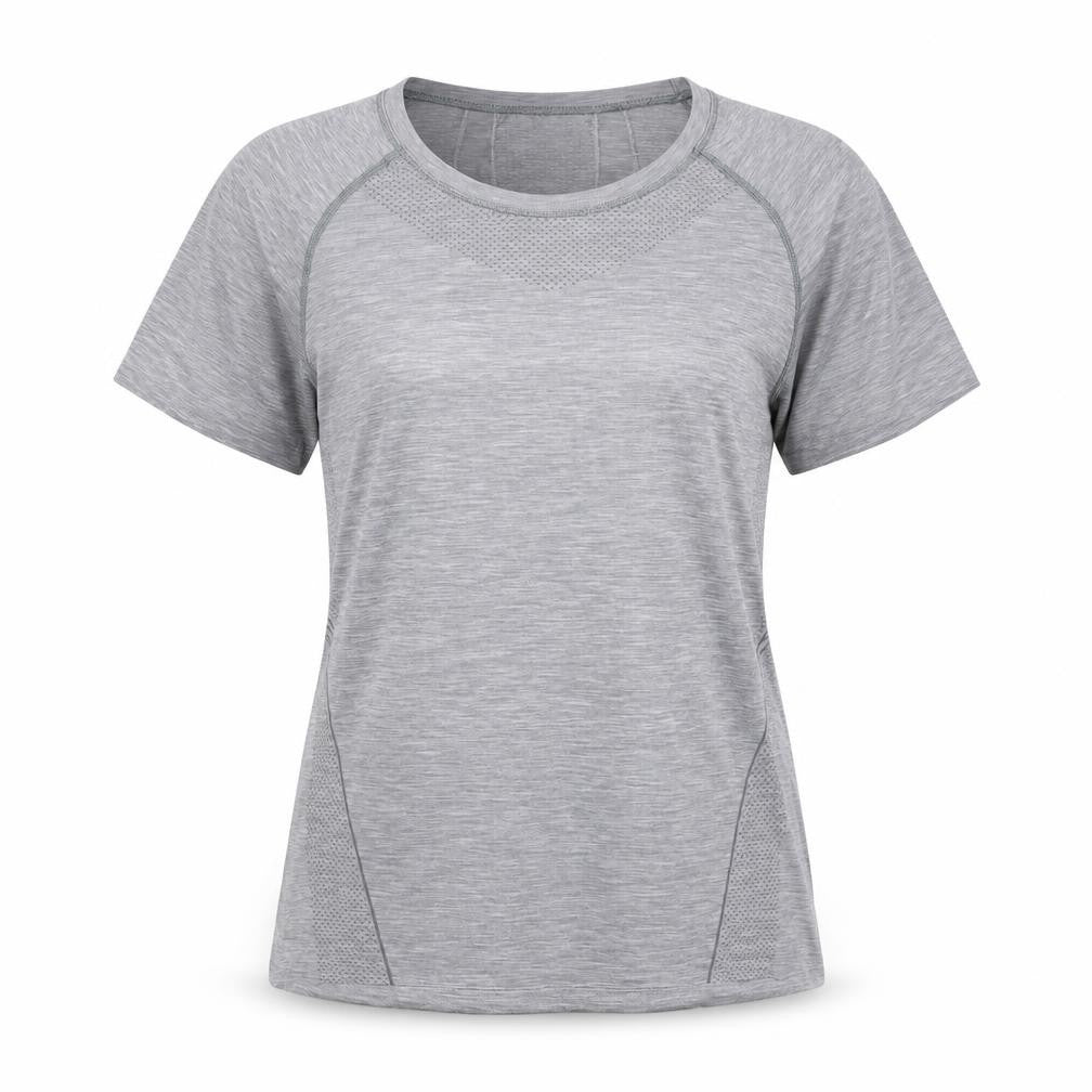 Front view of H&M Grey unisex gym t-shirt - m, regular fit, breathable