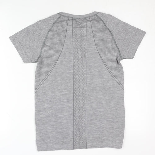 H&M Grey Unisex Gym T-Shirt - M, Regular Fit, Breathable
