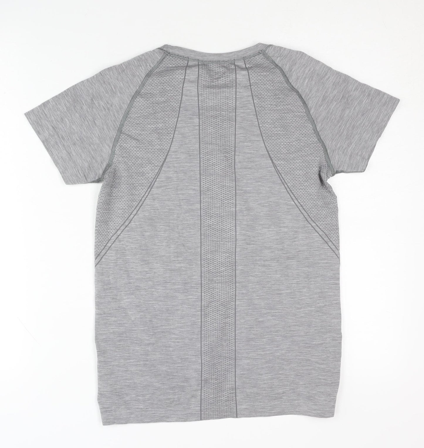 H&M Grey Unisex Gym T-Shirt - M, Regular Fit, Breathable