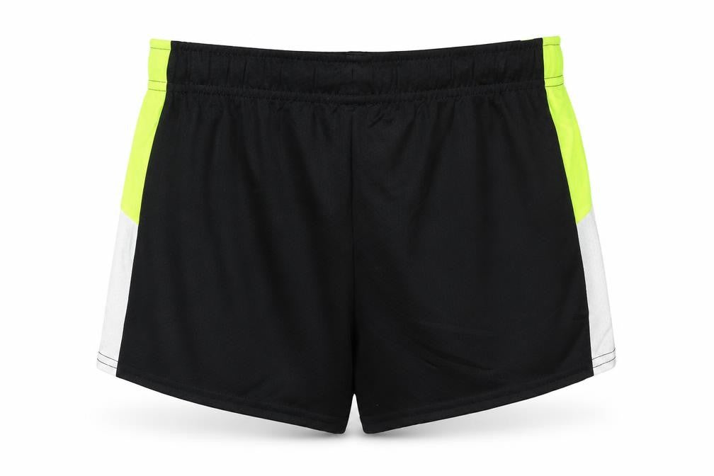 Front view of Under Armour girls’ black athletic shorts xl