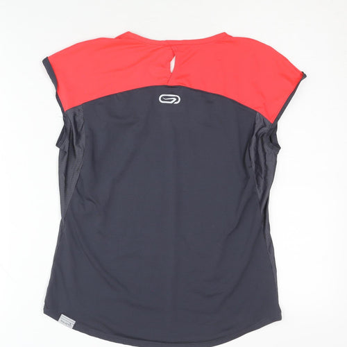 Oxylane Women's Black Red Sleeveless Running T-Shirt 2XS