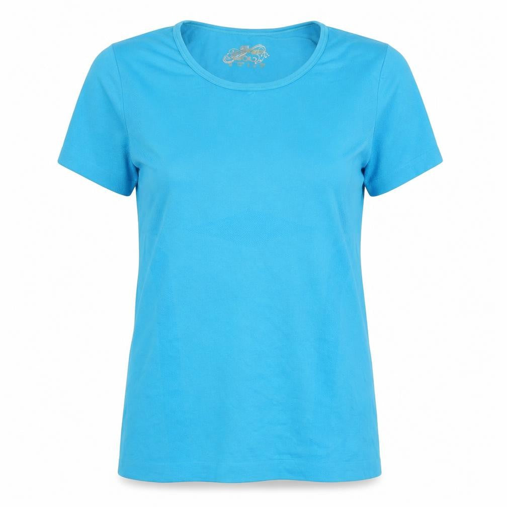 Front view of Sports Tech Women's Blue T-Shirt, size 12, Activewear