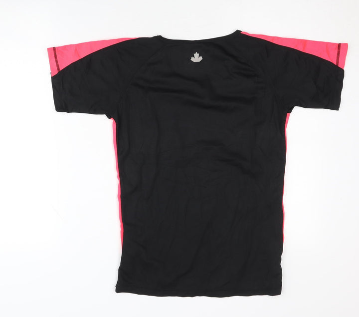 New Impact Women's Black Pink Gym Top M Colourblock