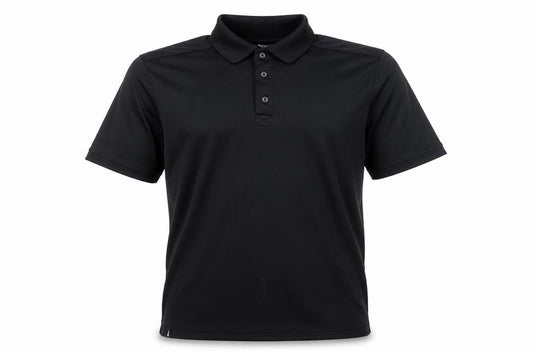 Front view of Crivit Men's Black Polo Shirt, size L