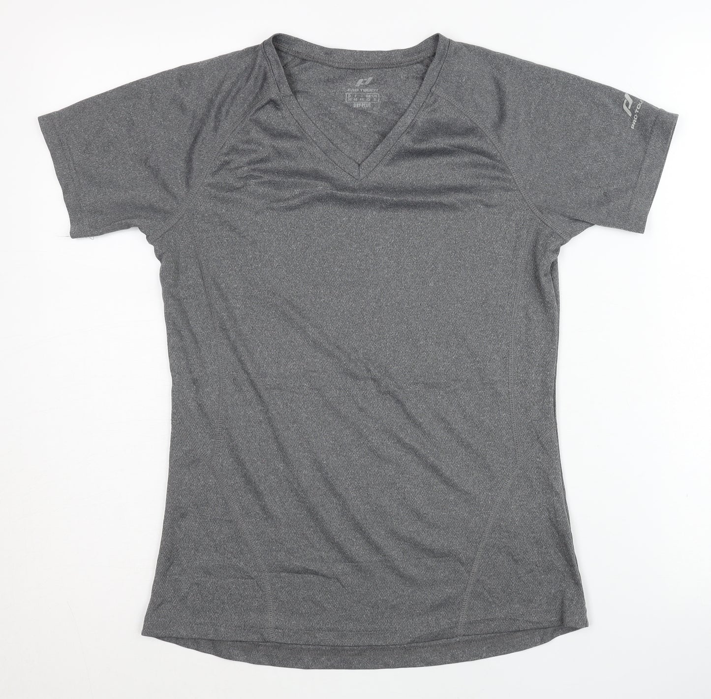 Pro Touch Women's Grey V-Neck T-Shirt, Size 10