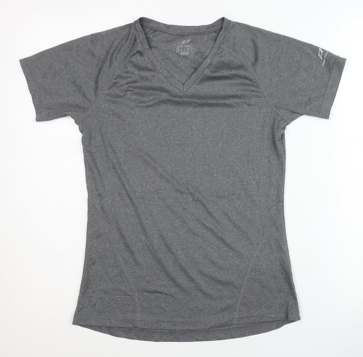 Pro Touch Women's Grey V-Neck T-Shirt, Size 10