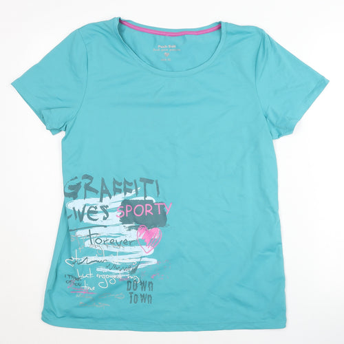 Push Ball Women's Blue XL Activewear T-Shirt