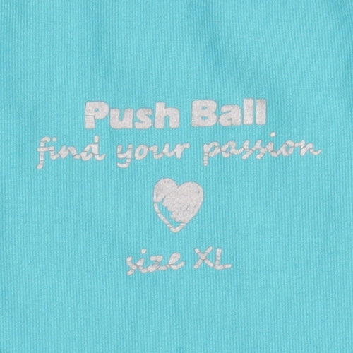 Push Ball Women's Blue XL Activewear T-Shirt