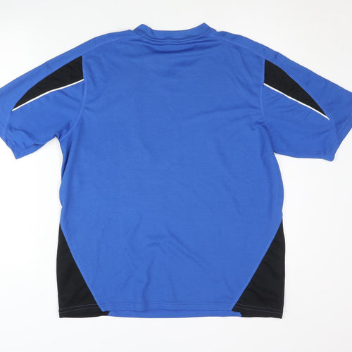 Men's Blue V-Neck Jersey T-Shirt - L