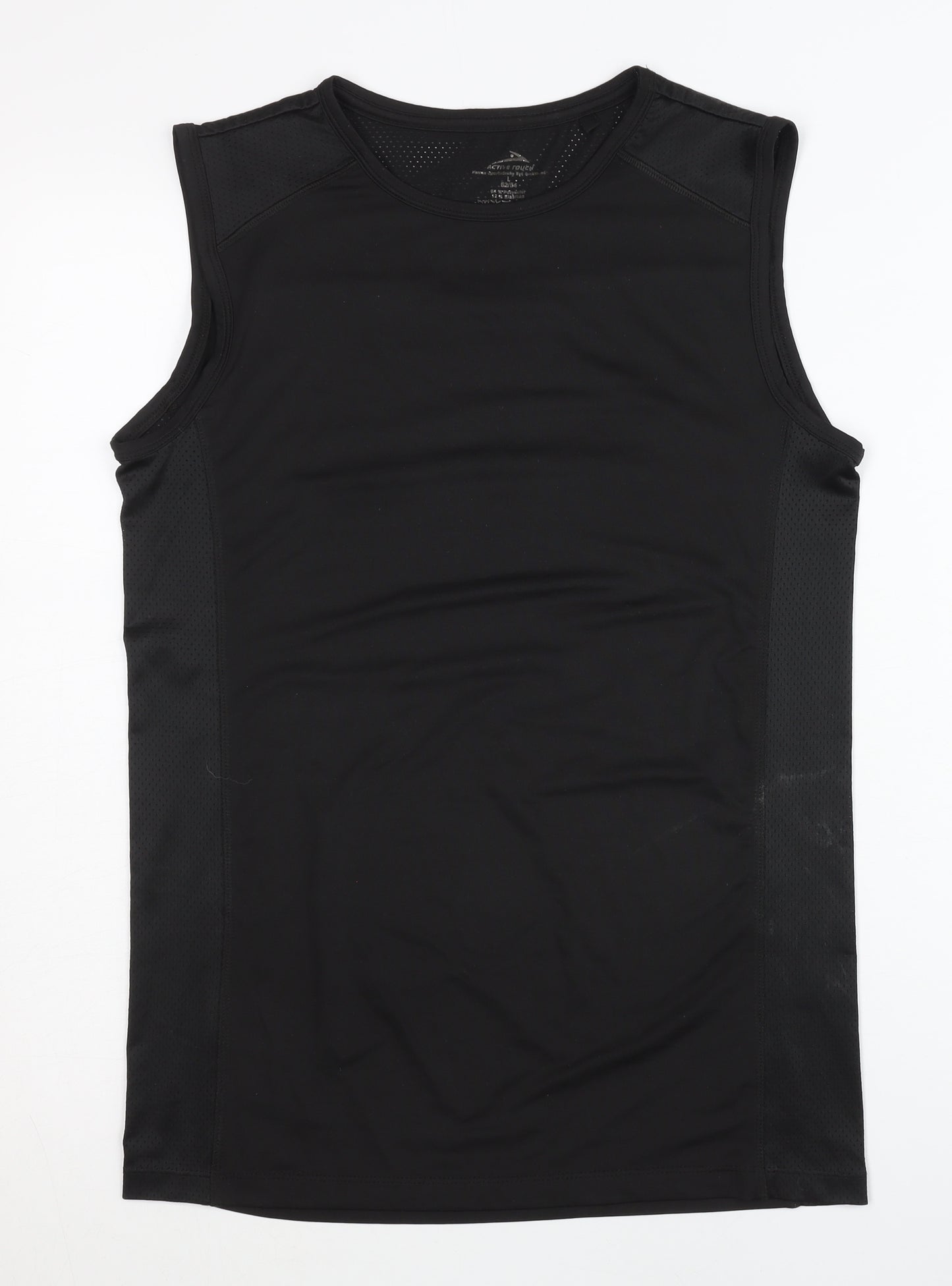 Active Touch Men's Black Gym Tank, Athletic Fit, Size L