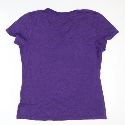 Nike Women's Purple V-Neck T-Shirt, Size S, Moisture Wicking
