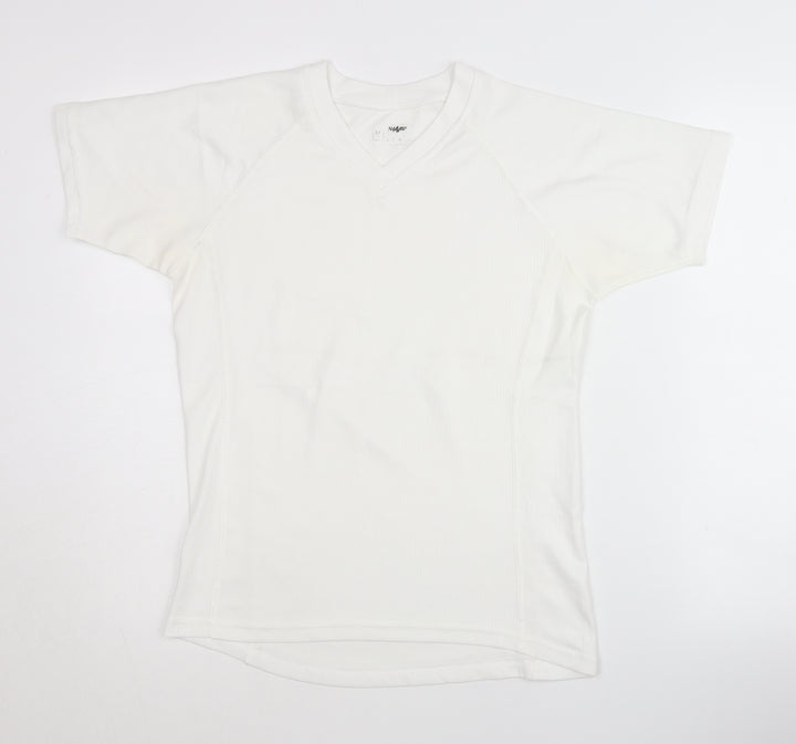 Island White Unisex Adult M Basic V-Neck T-Shirt
