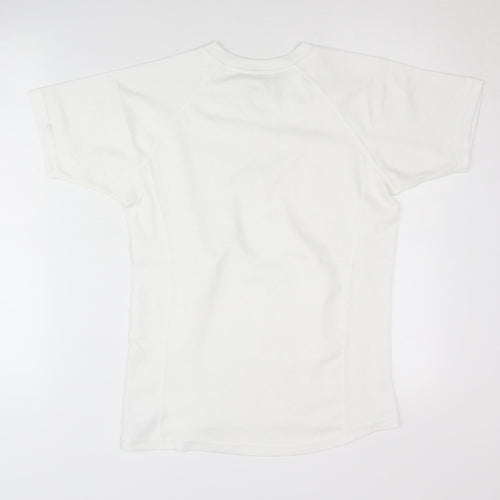 Island White Unisex Adult M Basic V-Neck T-Shirt