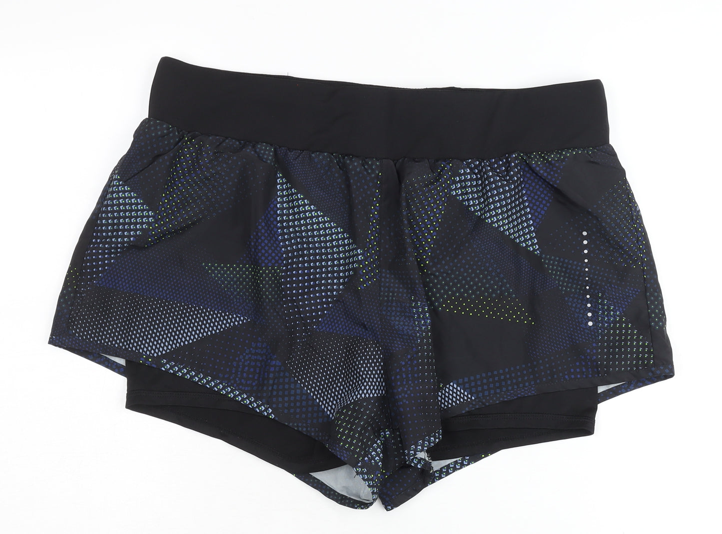 Crivit Womens Black Geometric Athletic Shorts L