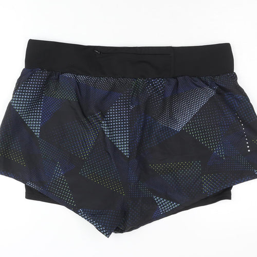 Crivit Womens Black Geometric Athletic Shorts L