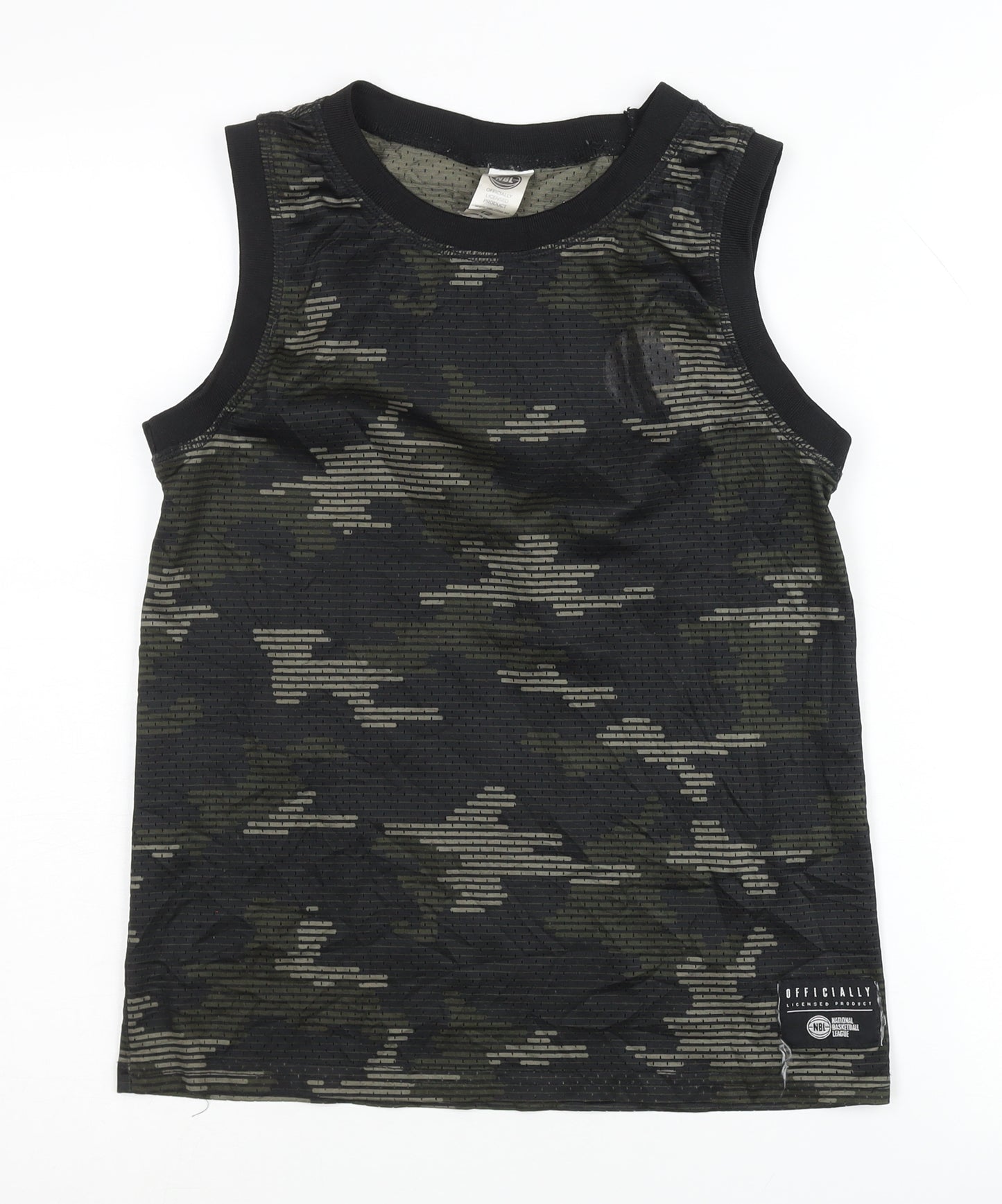 NBL Boys Black Camo Basketball Tank Top - Size 12