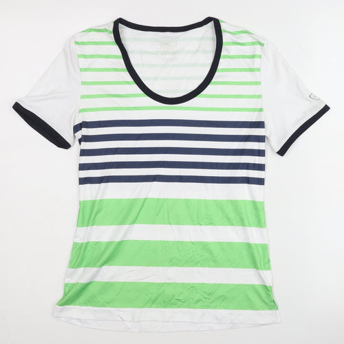Limited Sports Women's Multicoloured Striped T-Shirt