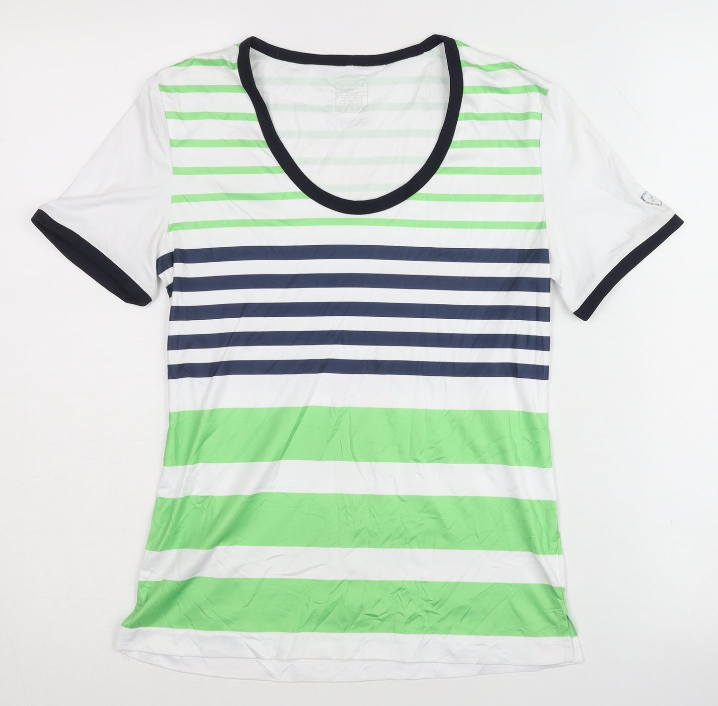 Limited Sports Women's Multicoloured Striped T-Shirt