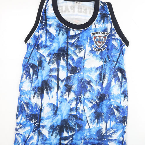 Mega Park Unisex Blue Sleeveless Palm Tank Top L