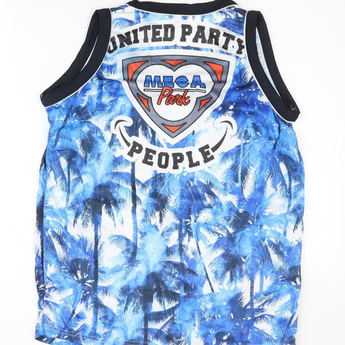 Mega Park Unisex Blue Sleeveless Palm Tank Top L