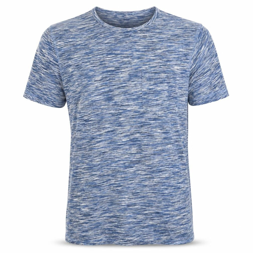 Front view of FSBN Men's Blue Slim Fit T-Shirt, size M