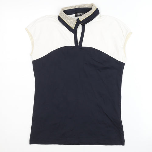 Golfino Women's Navy White Polo Size 10 Short Sleeve