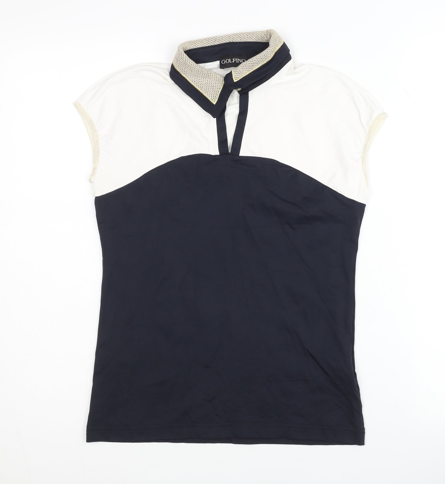 Golfino Women's Navy White Polo Size 10 Short Sleeve