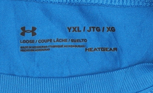 Under Armour Boys Blue XL T-Shirt, Relaxed Fit Jersey